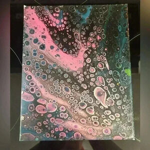 Original Pour Painting 8x10 Local Artist One Of A Kind Abstract Art Colorful Art